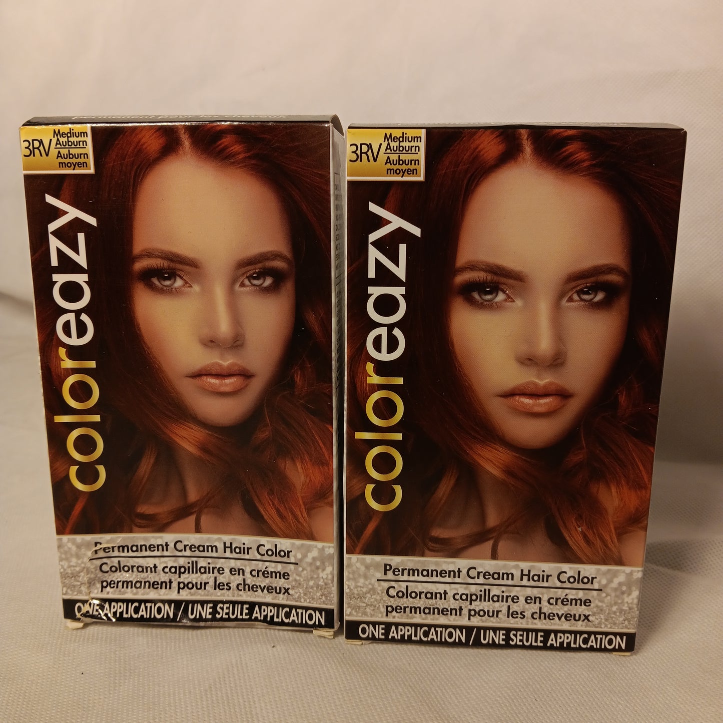 Coloreazy 3RV 2 pack medium auburn permanent cream hair color new