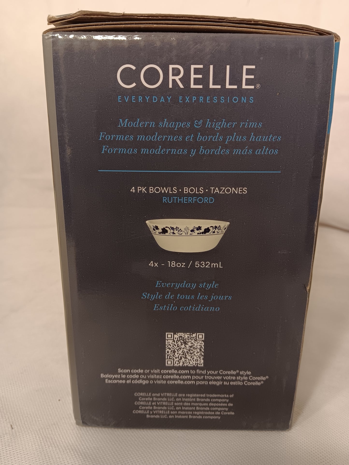 Corelle everyday expressions tempered glass bowls, pack of 4, brand new in box 18oz